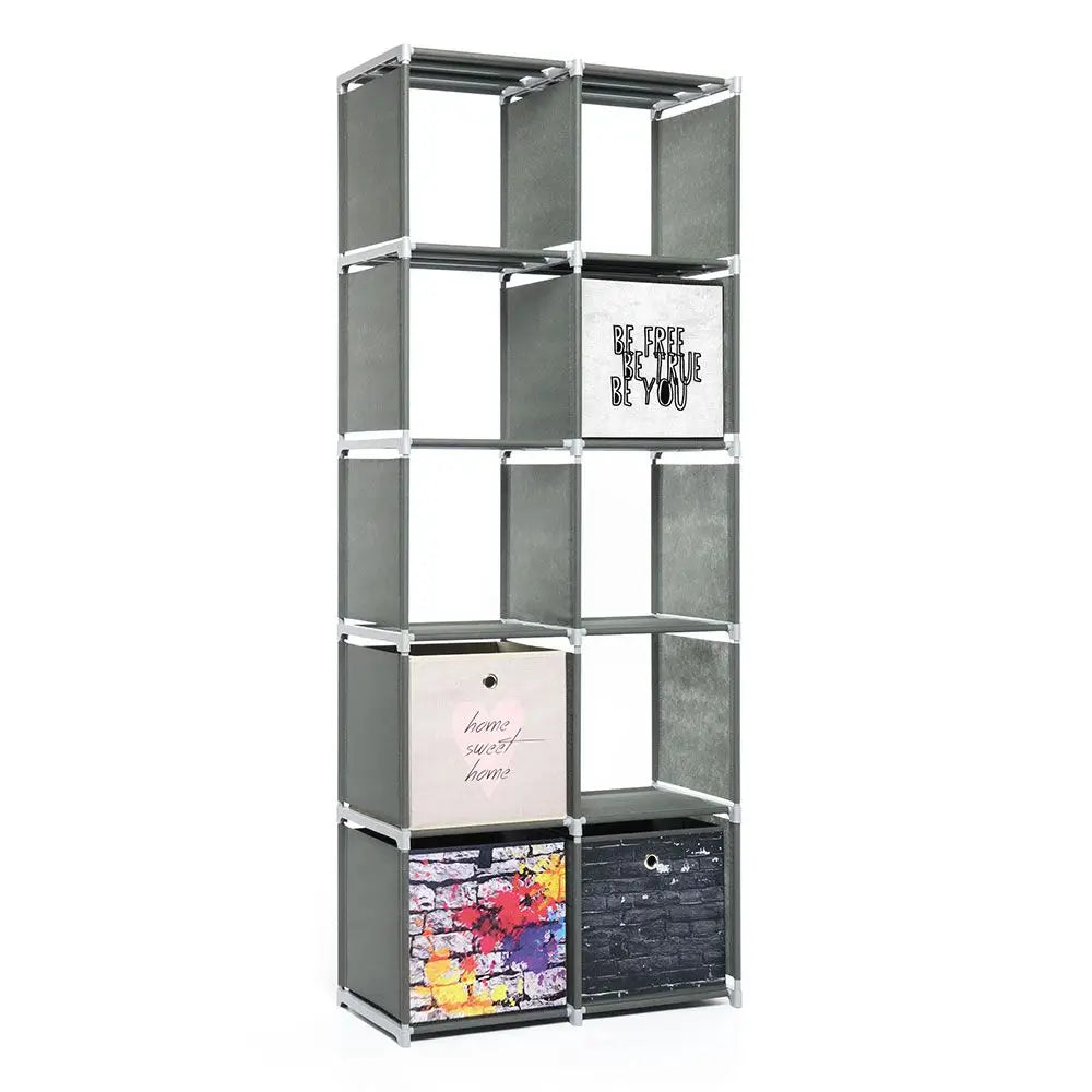 Shelf with 10 shelves -184 cm anthracite by QuickTec-Germany